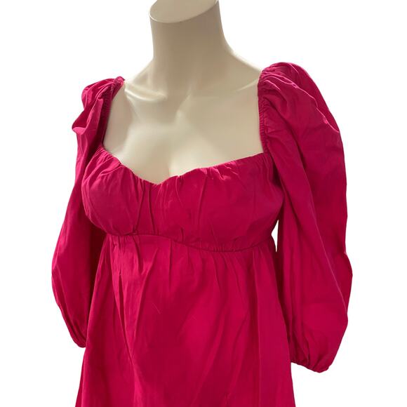 NEW / Reformation Farley Mini Dress Long Sleeve Mini Dress in Corvette - Picture 3 of 5